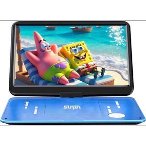 SUNPIN 17.9" Portable DVD Player Blue - Damaged Screen FOR PARTS ONLY